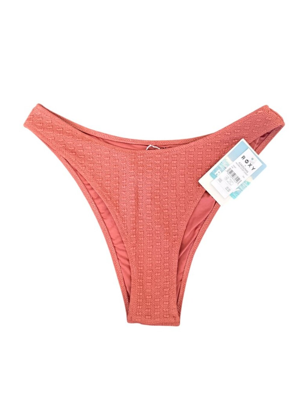 NWT Roxy Haleiwa Scoop Cheeky Bikini Bottom- M- Coral Pink
